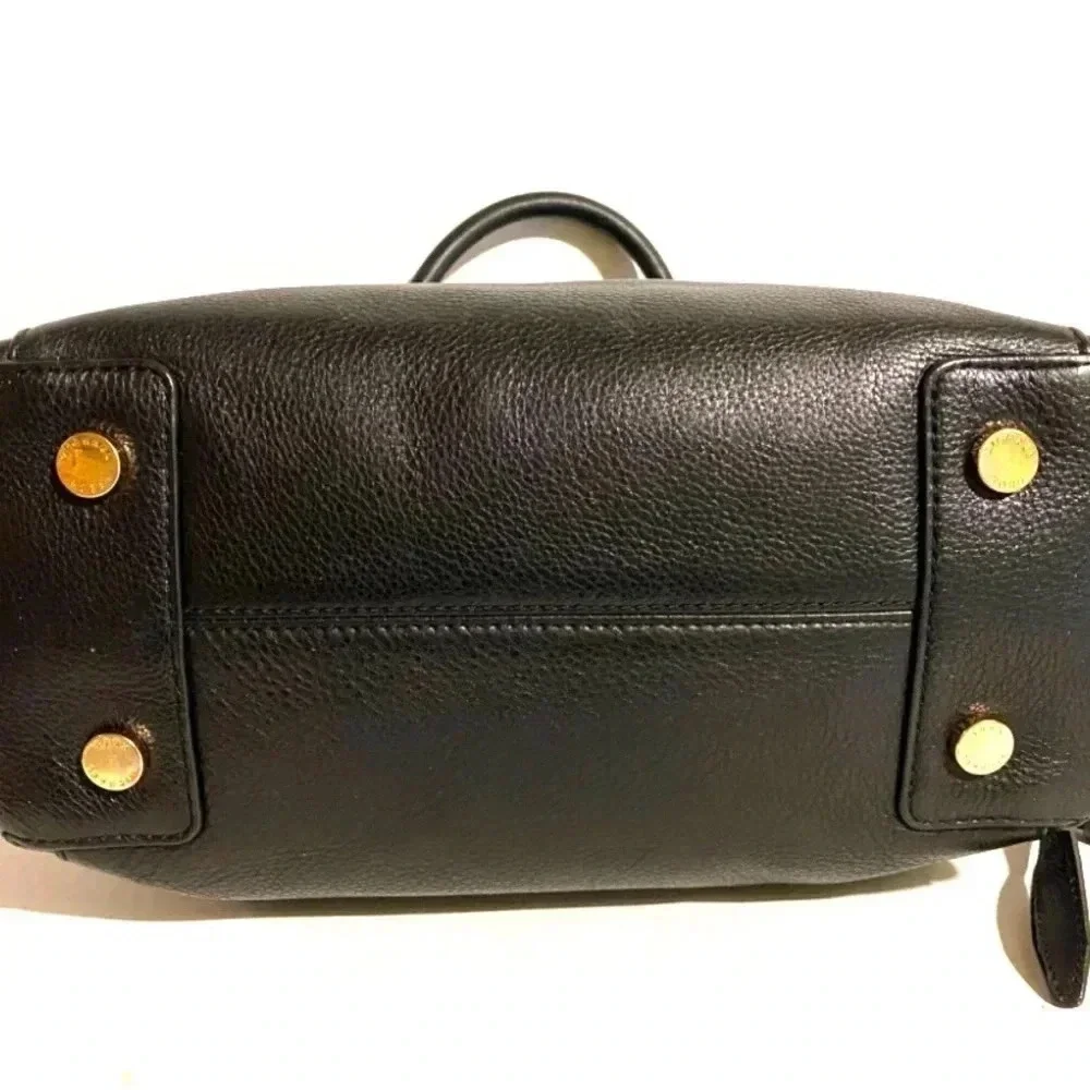 Michael Kors black leather satchel handbag
